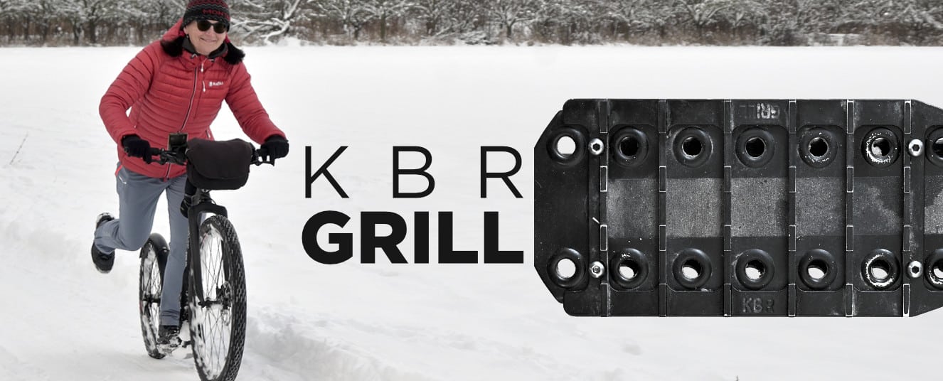 Grilovačka na sněhu. KBR Grill – protiskluzový nástavec na stupátko Kickbiků