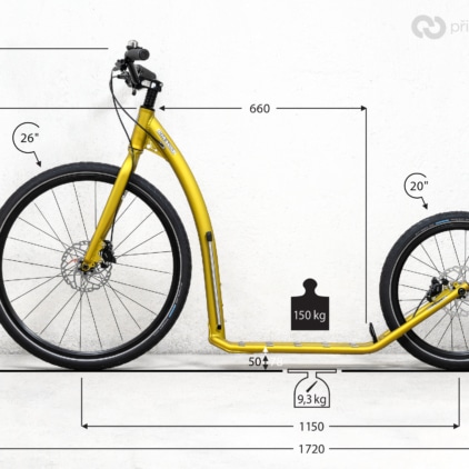 Kostka Tour Pro (G7) – rozměry a hmotnost (vč. stojánku)
