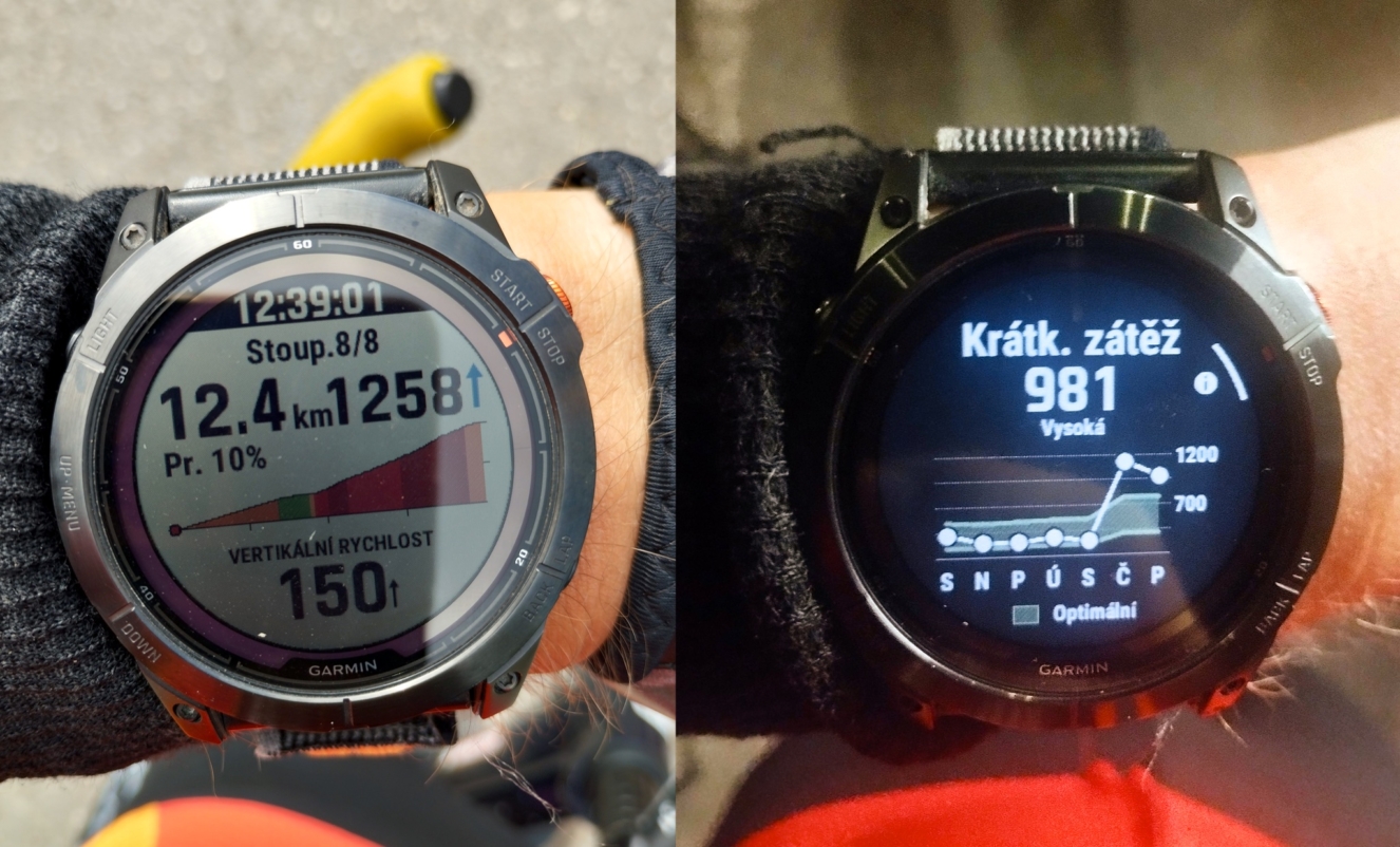 Takhle vypadá stoupání na Angliru na hodinkách Garmin. A takhle mi tento slavný kopec naložil.