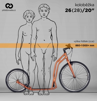 Výška řídítek – koloběžky s předním kolem 26(28)"
